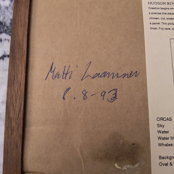 Hudson River inlay whales. Wooden framed - Picture 5 of 6